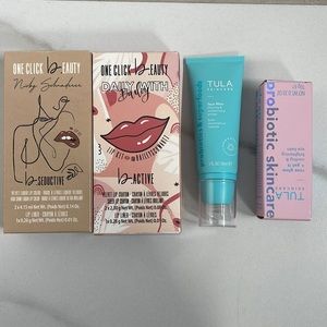 Tula skincare and one click beauty lip kits